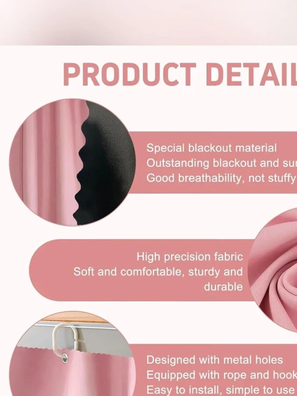 Pink Blackout Bunk Bed Blackout Curtains | 2 Panels | 45“W×78”L | NEW WITH TAGS